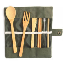 Picnic Bamboo Cutlery Set Reusable Utensil Spoon And Fork